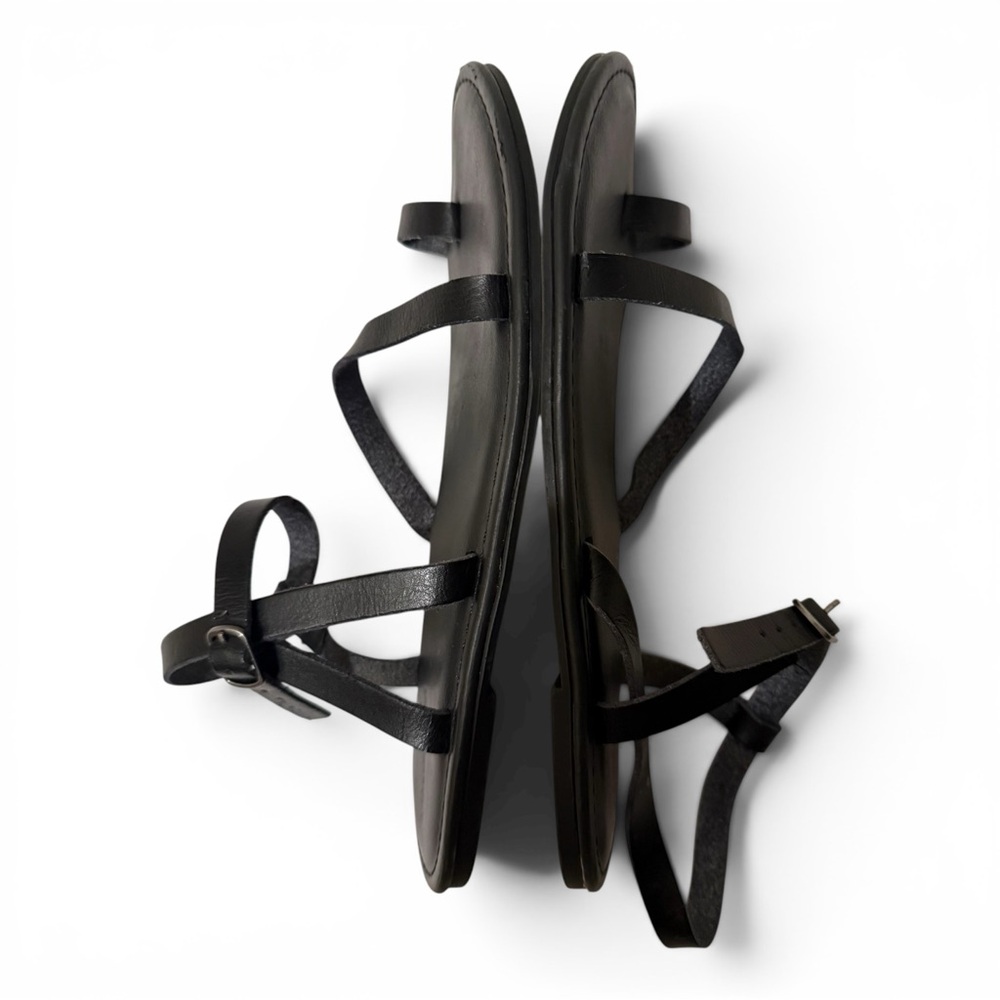 Universal Thread Tera Naked Ankle Strappy Sandals Black Size 6.5 Boho Flat - Picture 4 of 7